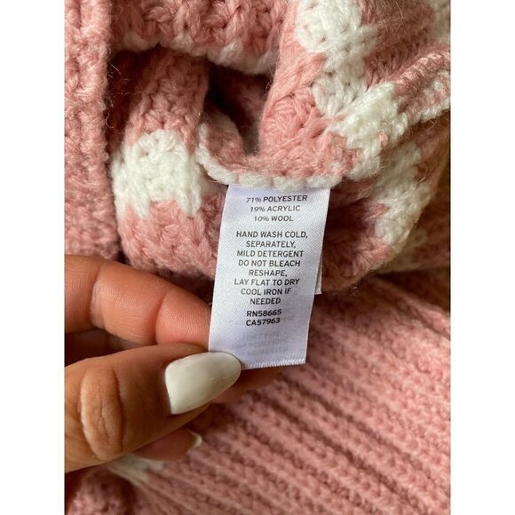 𝅺CASLON Bnwt Pink Striped Turtleneck Sweater Women New Wool Blend - Picture 7 of 7